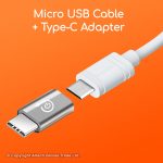 CH14 Gadjet 3.4Amp Super Car Charger Micro USB Cable and Type-C Adapter