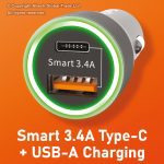 Gadjet MP03 Rapid Multi Pack 4-in-1 Charging & Sync Cable + 2-Port Car Charger Smart 3.4A Type-C + USB-A Charging