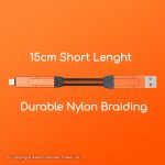 CA19 Gadjet Rapid 6-in-1 Mini Charge + Sync Cable 15cm Short Lenght Durable Nylon Braiding