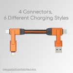 CA19 Gadjet Rapid 6-in-1 Mini Charge + Sync Cable 4 connectors 6 different Charging Styles