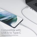 CA29 Gadjet Extra Long Charge + Sync Cable Grey Compatible with USB-A to Type-C