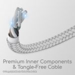 CA29 Gadjet Extra Long Charge + Sync Cable Grey Premium inner Components & Tangle-Free Cable
