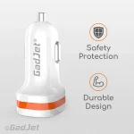GadJet Universal USB-C + USB-A Car Charger - Safety protection and durable design