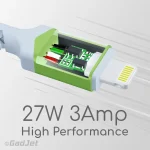 GadJet Long 2-in-1 Rapid Charge & Sync Cable - 60W high performance