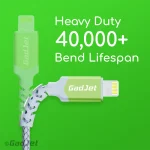 GadJet Long 2-in-1 Rapid Charge & Sync Cable - heavy duty bend lifespan