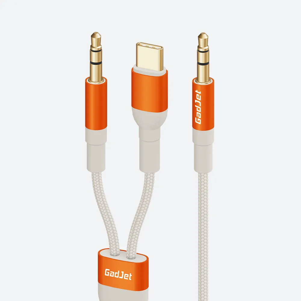 AU39 GadJet 2-in-1 AUX to AUX and USB-C Website Main Image