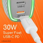GadJet CH70 Rapid 3-Port Car Charger - 30W Super Fast USB-C PD