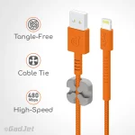 GadJet Extra Long Charge and Sync Cable - Cable Tie Tangle Free High Transfer Speed