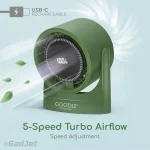 HTF11 Goodiz Premium AirGlow Desk Fan - Speed Adjustment