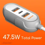 GadJet CH58 Backseat Extension Charger - 47.5W Total Power