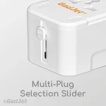 GadJet CH73 Rapid 2-Port World Travel Adapter - Multi-Plug Selection Slider