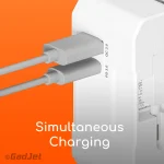 GadJet CH73 Rapid 2-Port World Travel Adapter - Simultaneous Charging